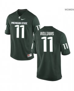 Women's Davion Williams Michigan State Spartans #11 Nike NCAA Green Authentic College Stitched Football Jersey FJ50E28SA